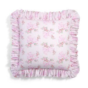 NEW NWT LOVESHACKFANCY RUFFLE THROW PILLOW IN PINK MINT $225